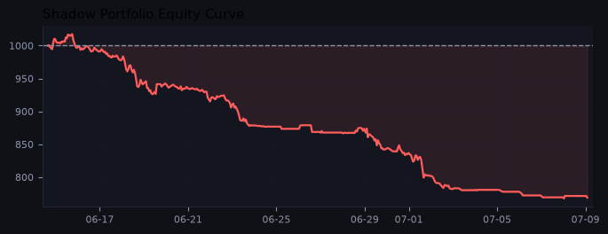 Shadow portfolio equity curve