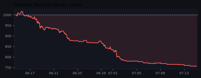 Shadow portfolio equity curve